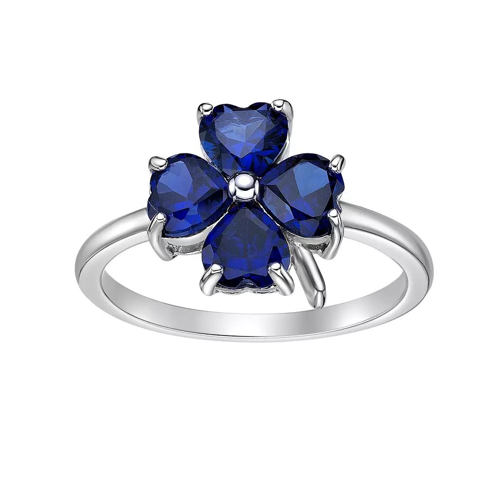 Gemminded Sterling Silver Lab-Created Sapphire Ring, Women's, Size: 5, Sterling Cr Blue Product Image