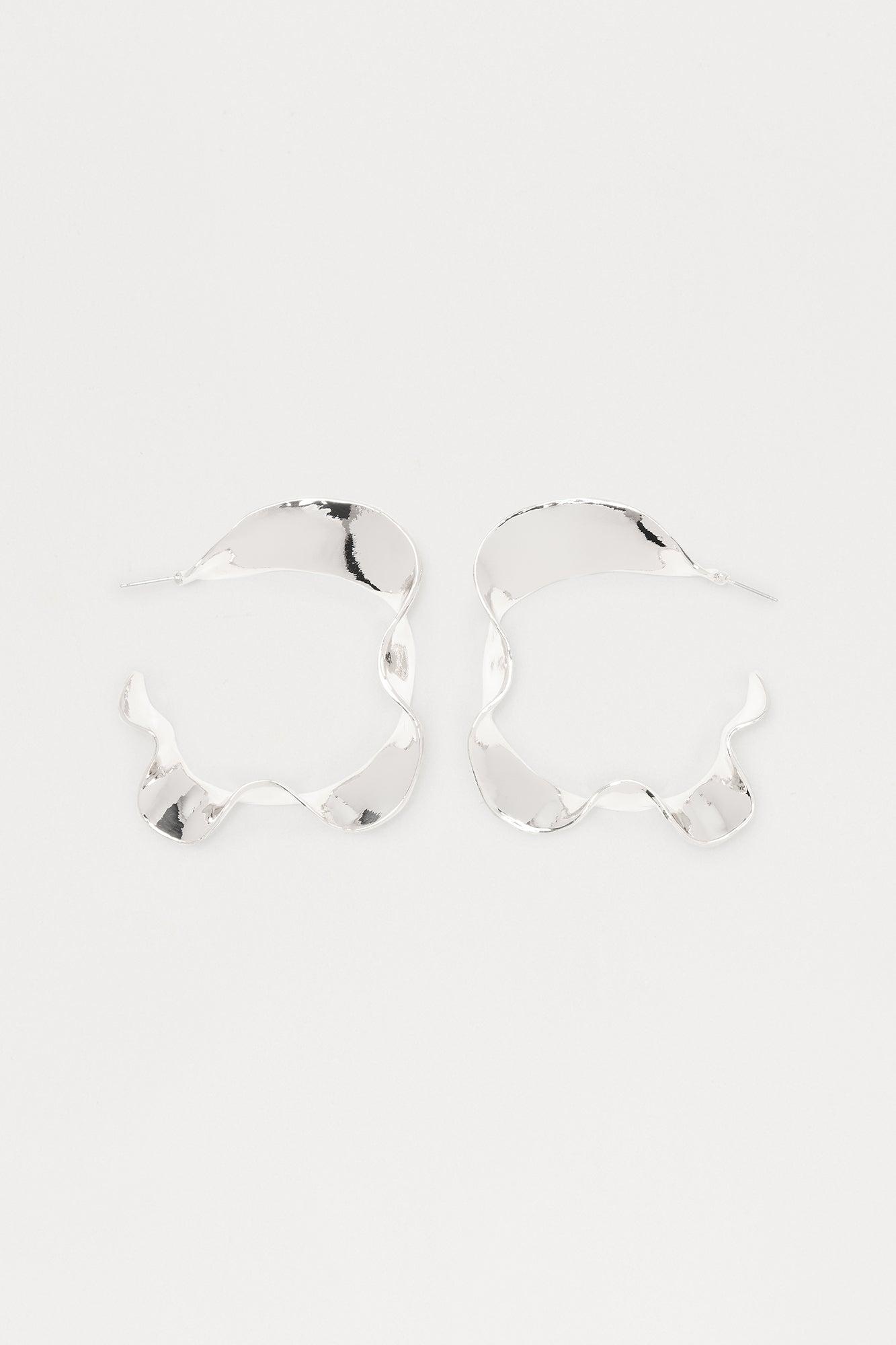 Diane Abstract Hoop Earrings - Silver Product Image
