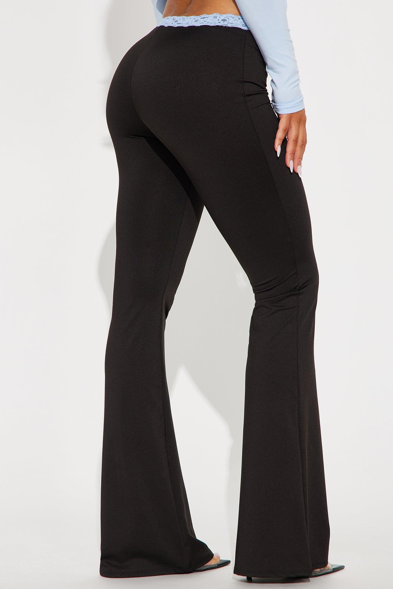 Kimberly Lace Trim Flare Pant - Black Product Image