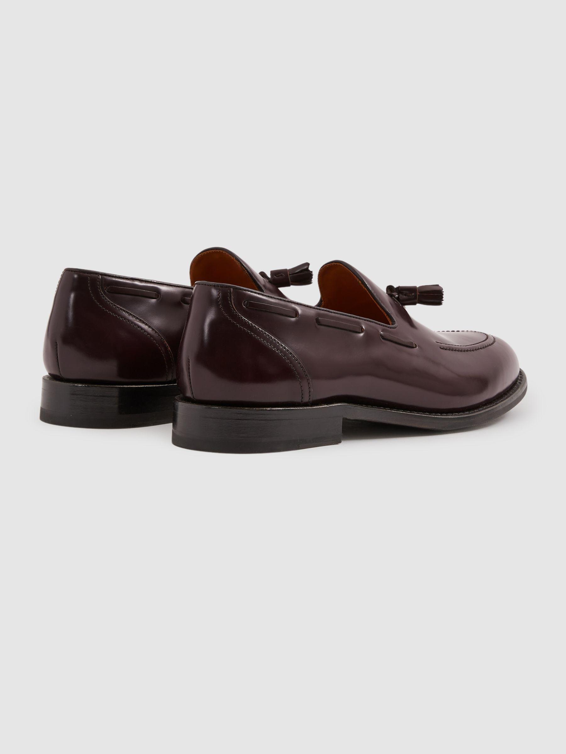 Tasselled Suede Loafers in Oxblood Product Image