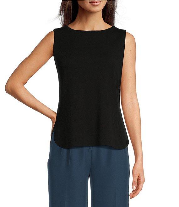 Donna Karan Boat Neck Sleeveless Top Product Image