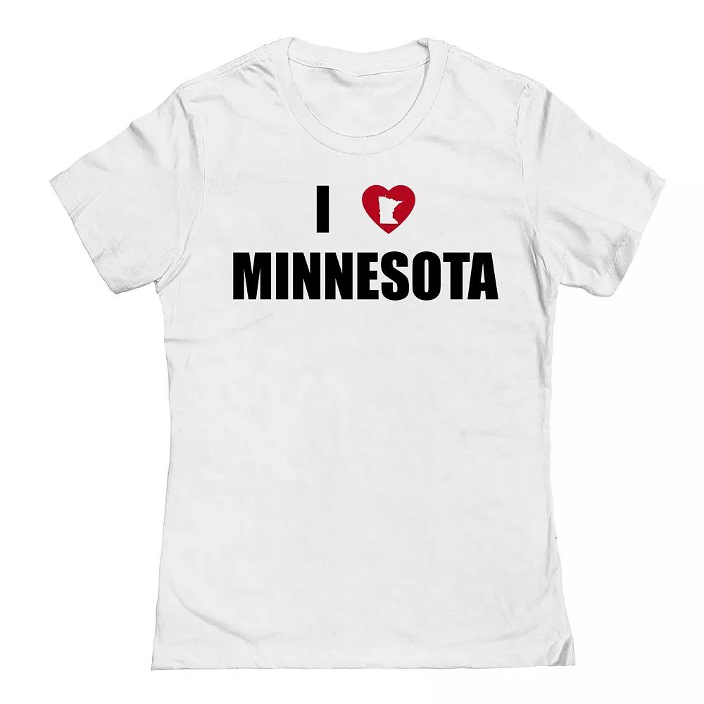 Junior's I Heart Minnesota Graphic Tee, Women's, Size: XXL, White Product Image