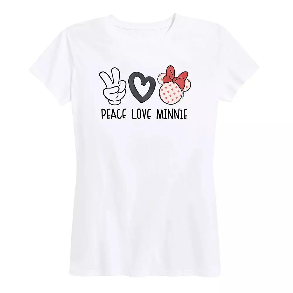 Disney's Minnie Mouse Women's Peace Love Graphic Tee,  Product Image