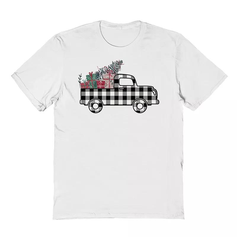 Men's Plaid Christmas Truck Graphic Tee, Adult Unisex,  Product Image