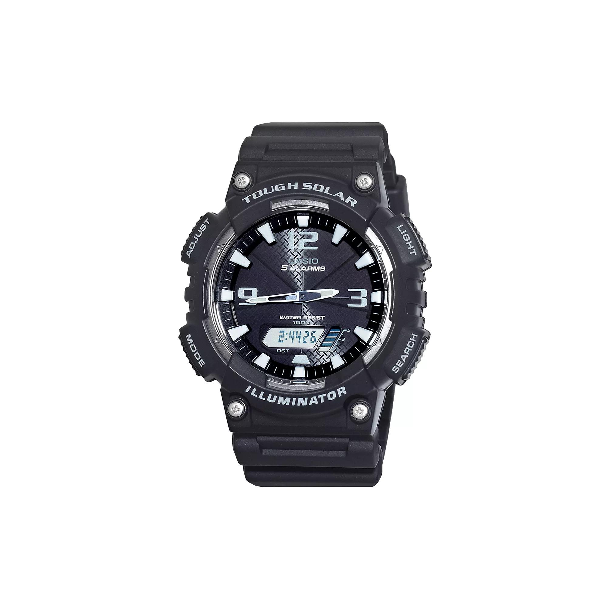 Casio Mens Tough Solar Illuminator Analog & Digital Chronograph Watch, Black Product Image