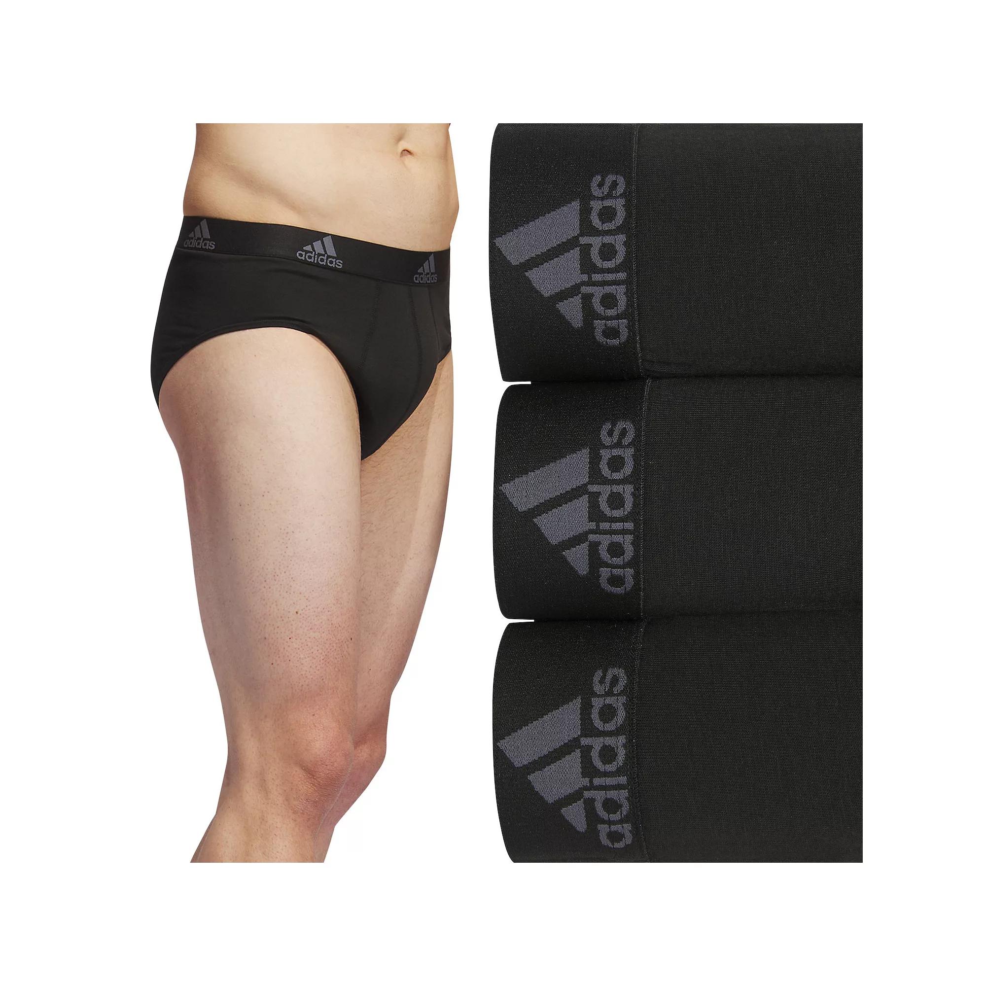adidas Stretch Cotton Boxer Briefs 3-pack Black 2XL Mens Product Image