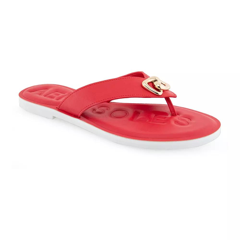Aerosoles Galen Women's Flip Flop Sandals, Size: 7, Racing Red Pu Leather Product Image