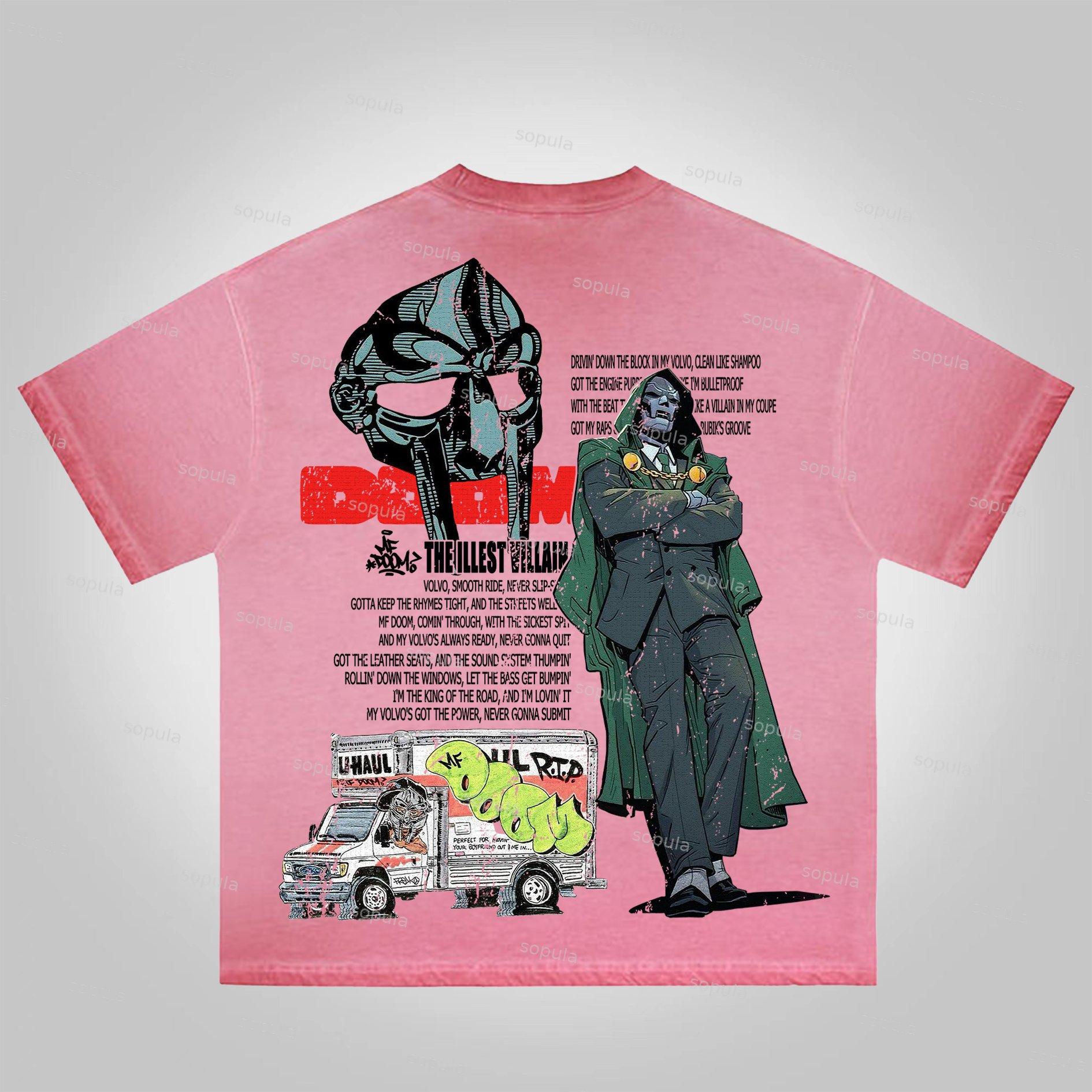 Sopula Vintage The Illest Villain Mf Doom Graphic Print Washed Cotton T-Shirt Product Image