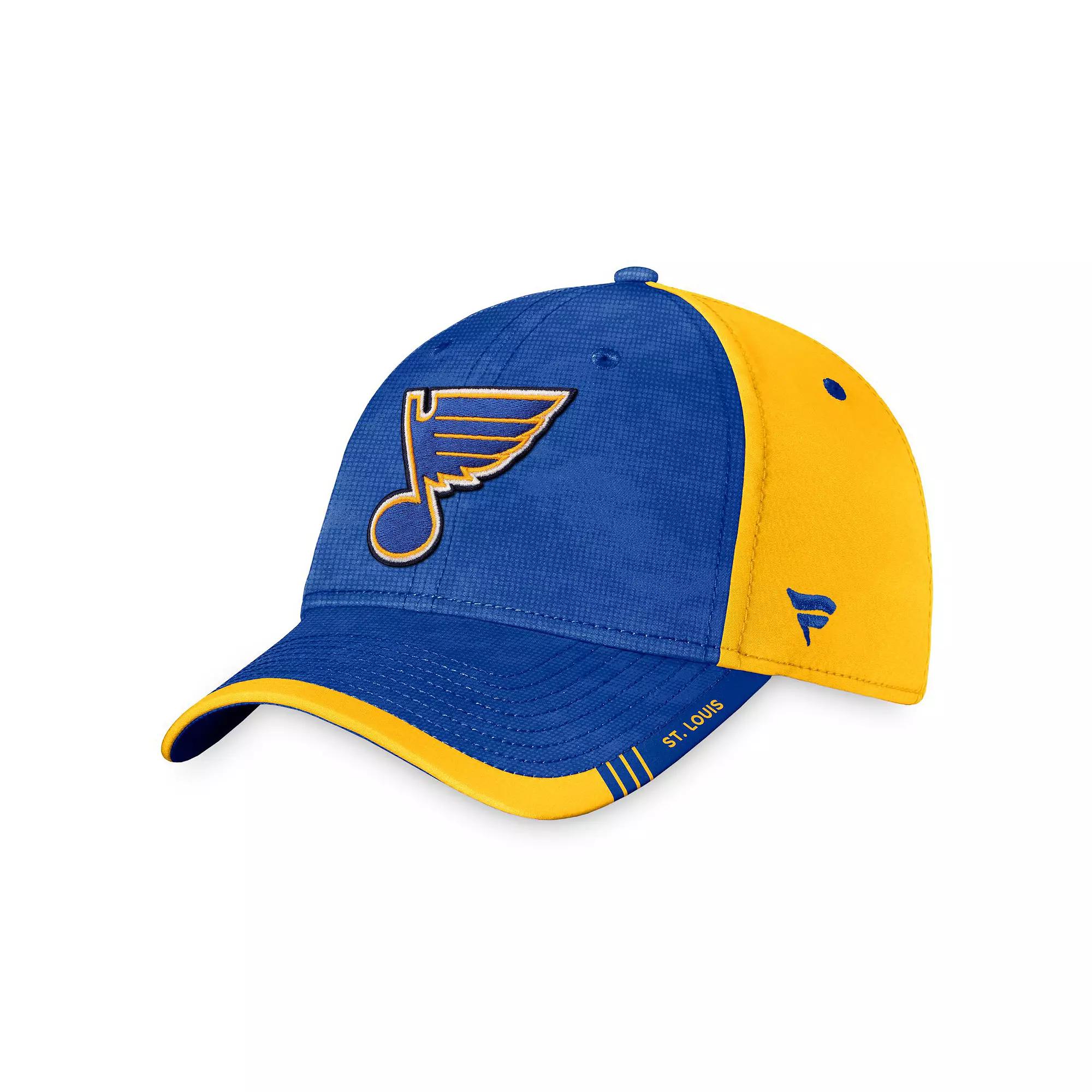 Men's Fanatics Branded Royal/Gold St. Louis Blues Authentic Pro Rink Camo Flex Hat, Size: Small/Medium Product Image