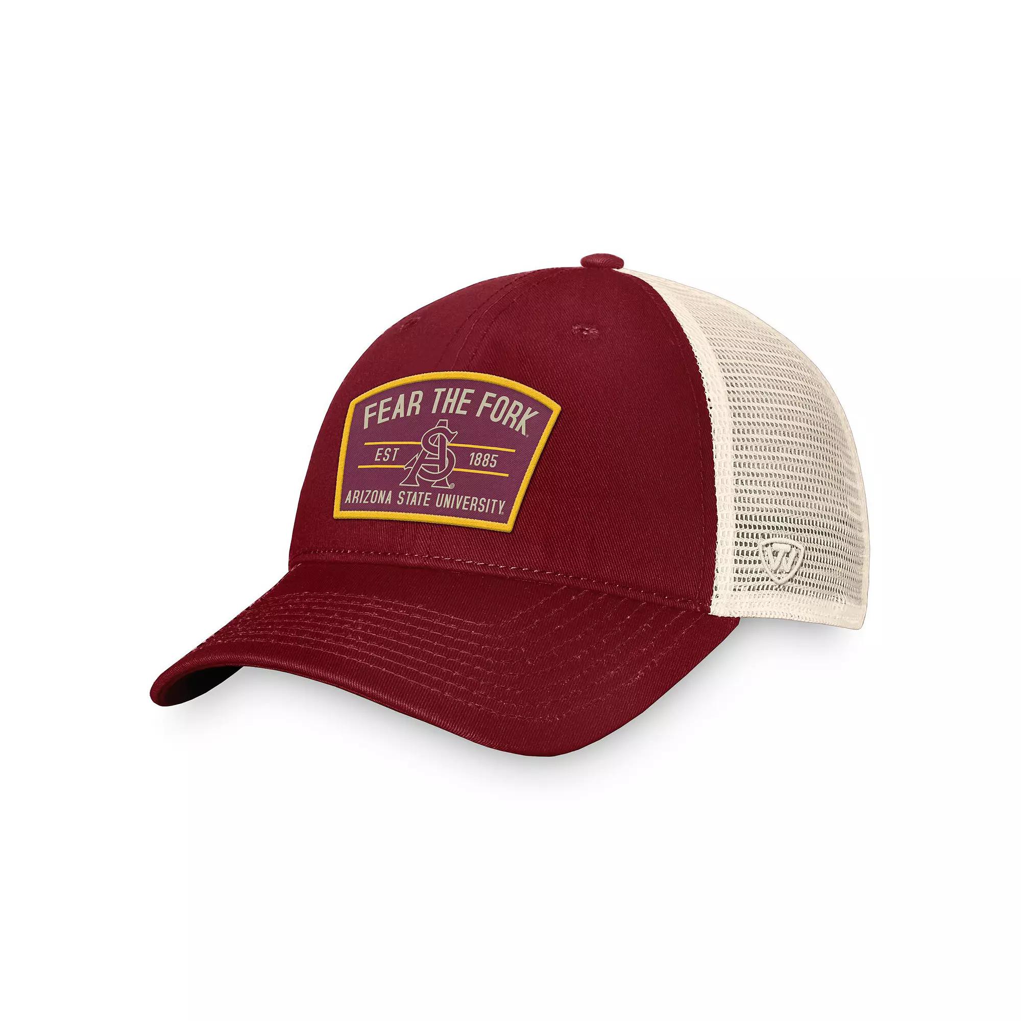 Men's Top of the World Maroon Arizona State Sun Devils Unruly Slouch Trucker Snapback Hat, Red Product Image