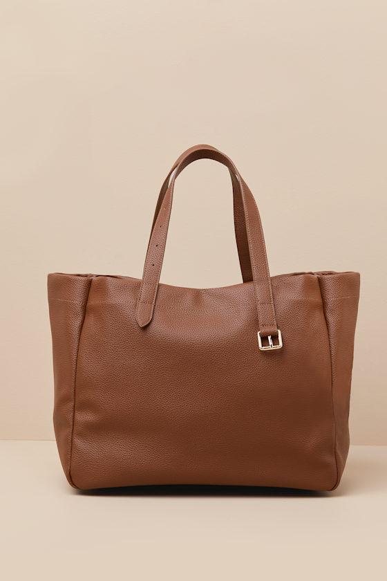 Toni Brown Vegan Leather Tote Bag Product Image