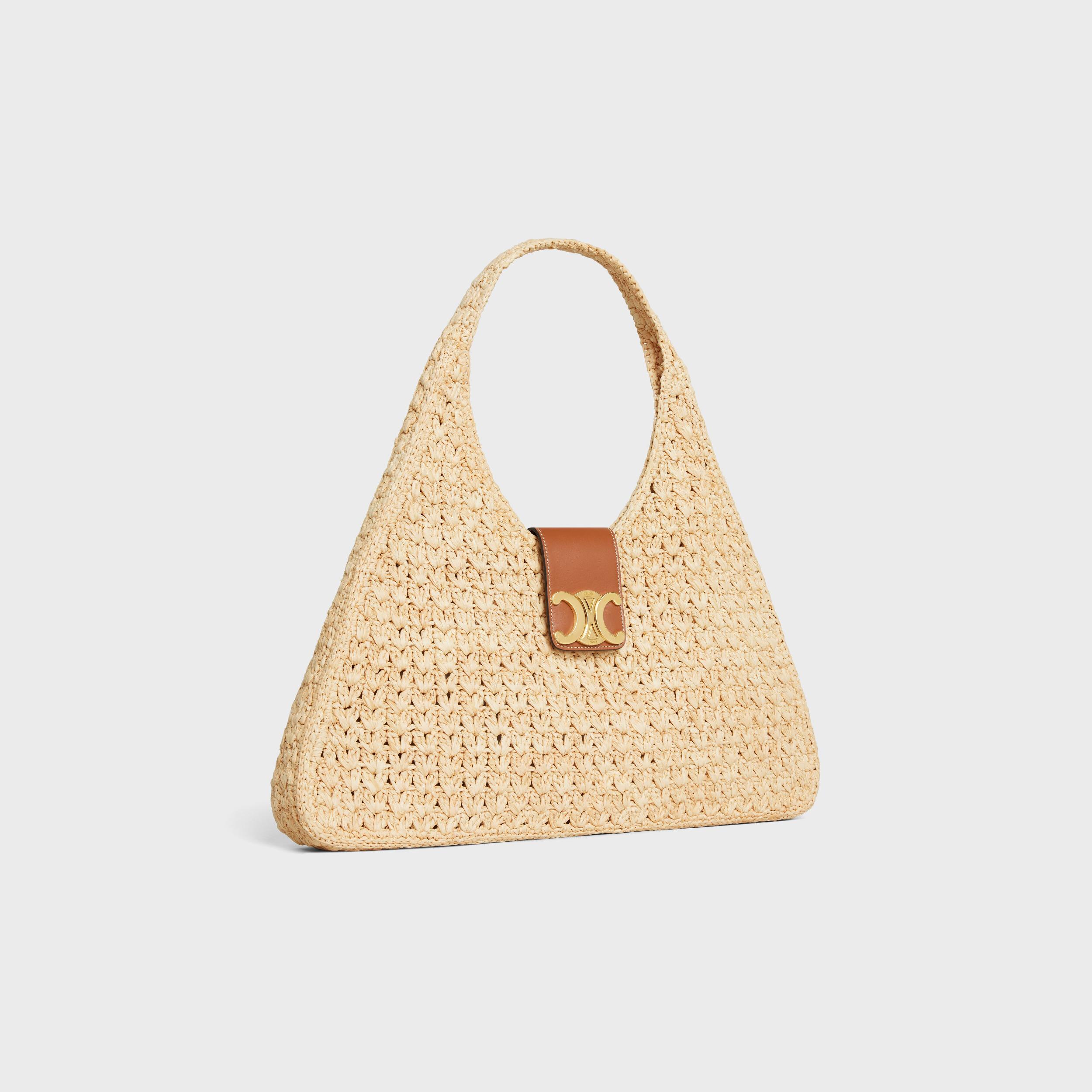 CABAS TRIANGLE  IN RAFFIA AND CALFSKIN Product Image