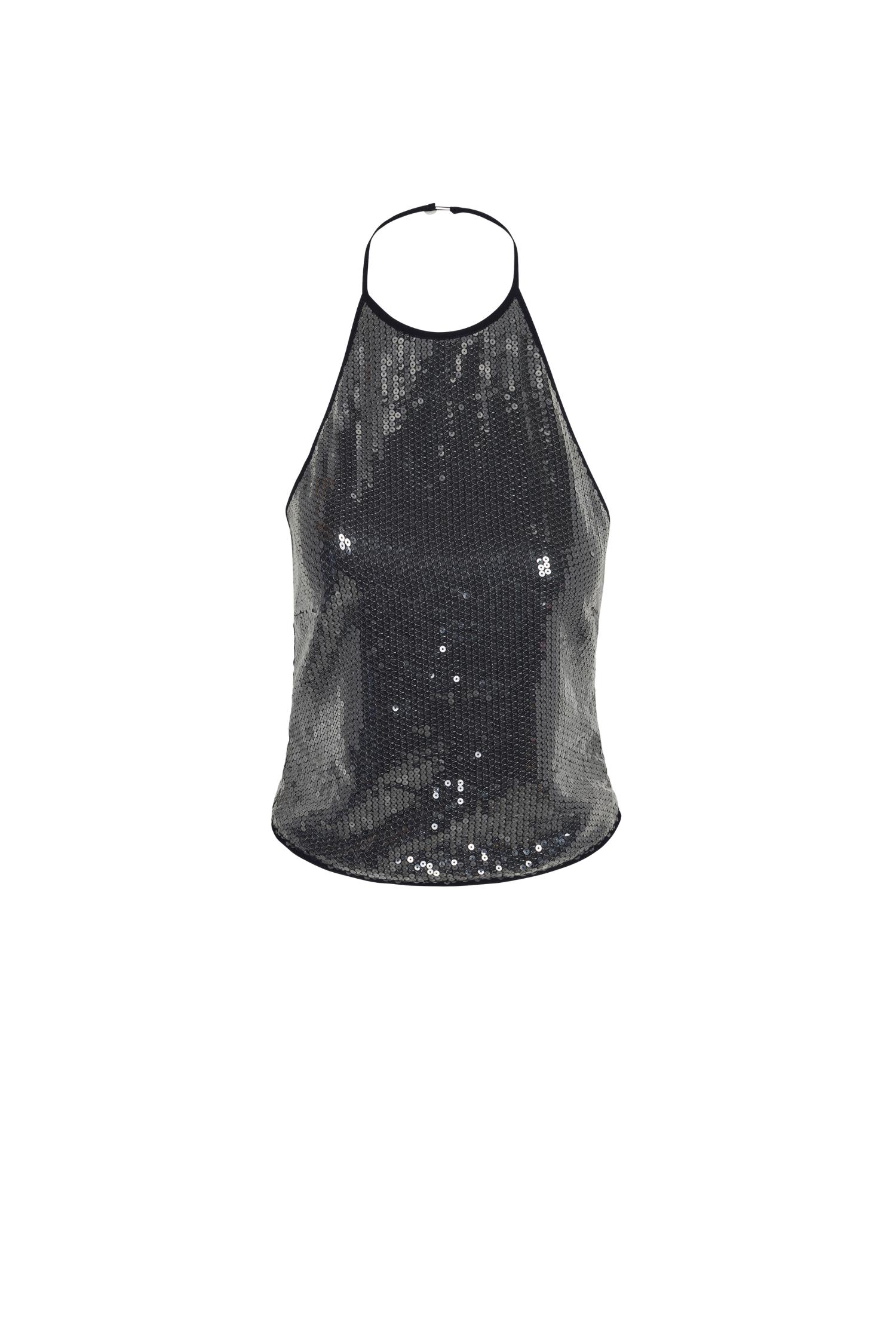 NATALIA TOP - BLACK SEQUIN Product Image