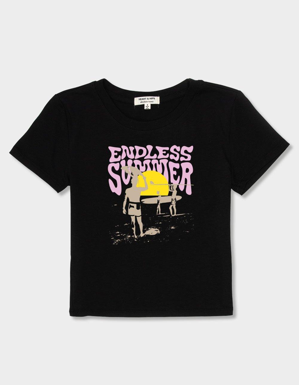 THE ENDLESS SUMMER Dawn Patrol Womens Baby Tee - BLACK Product Image