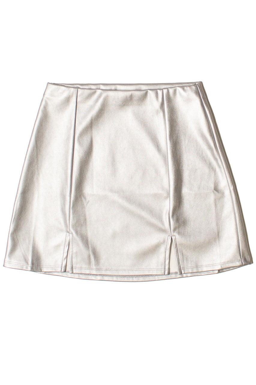 Metallic Mini Slit Skirt Product Image