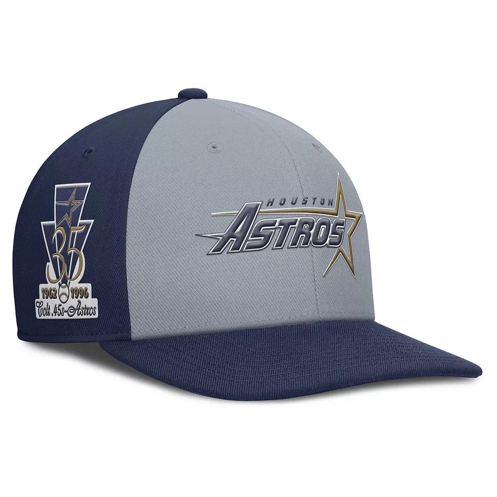 Men's Nike Gray/Navy Houston Astros Pro Performance Snapback Hat, Size: Medium/Large, Grey Product Image
