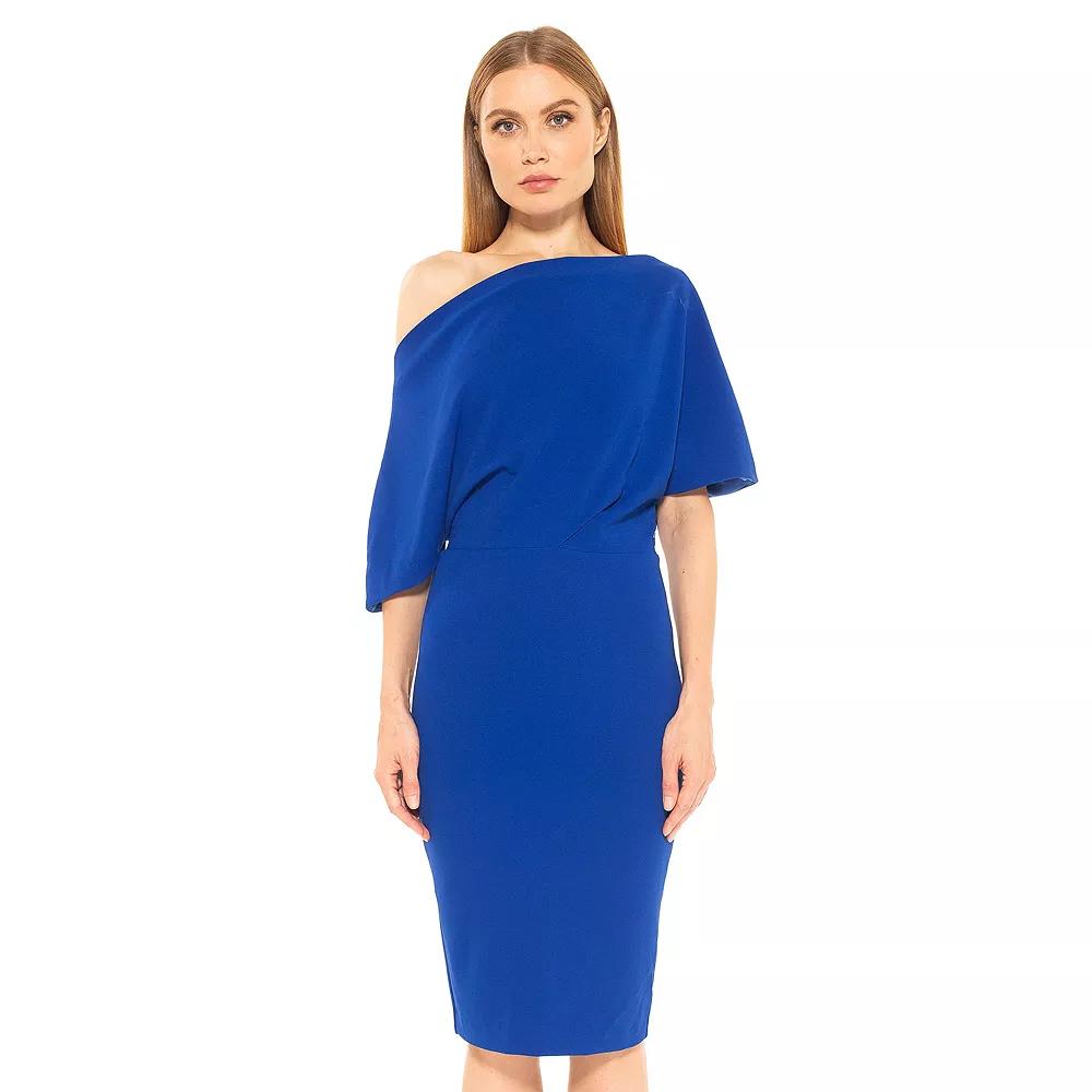 Women's ALEXIA ADMOR Olivia Draped One-Shoulder Sheath Dress,  Product Image