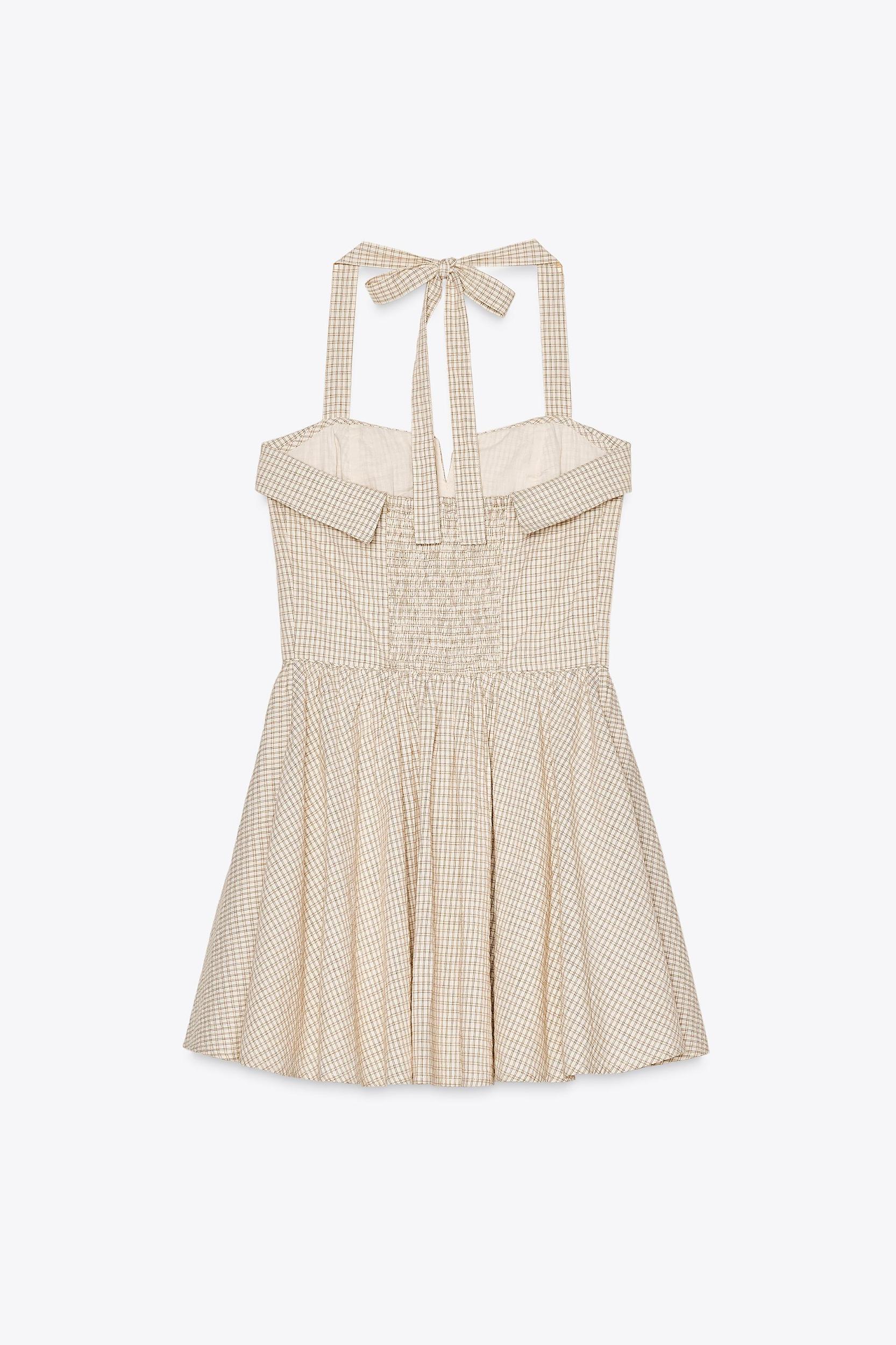 CHECKERED HALTER DRESS Product Image