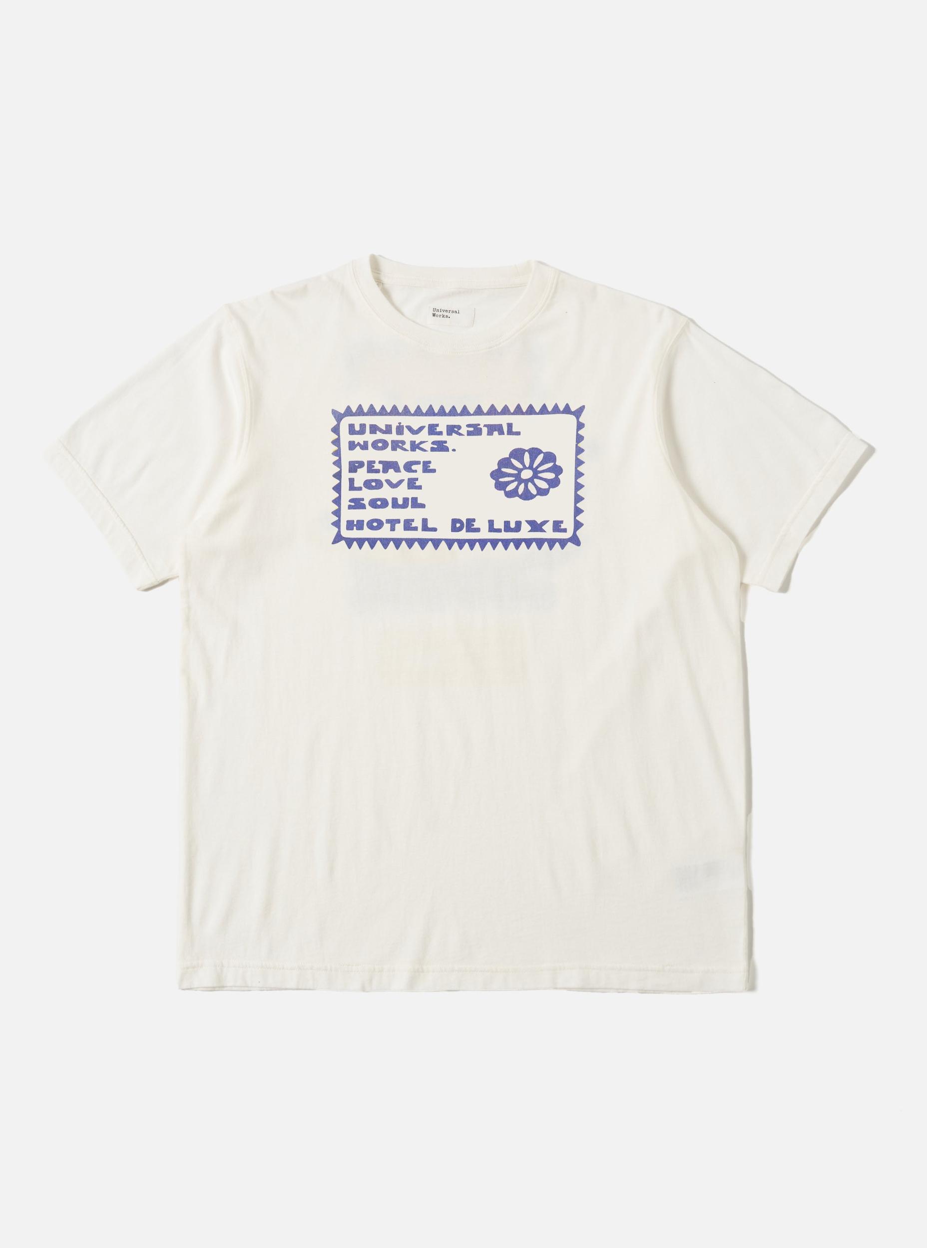 Universal Works Print Tee in Ecru/Yellow Single Jersey Pickup Product Image