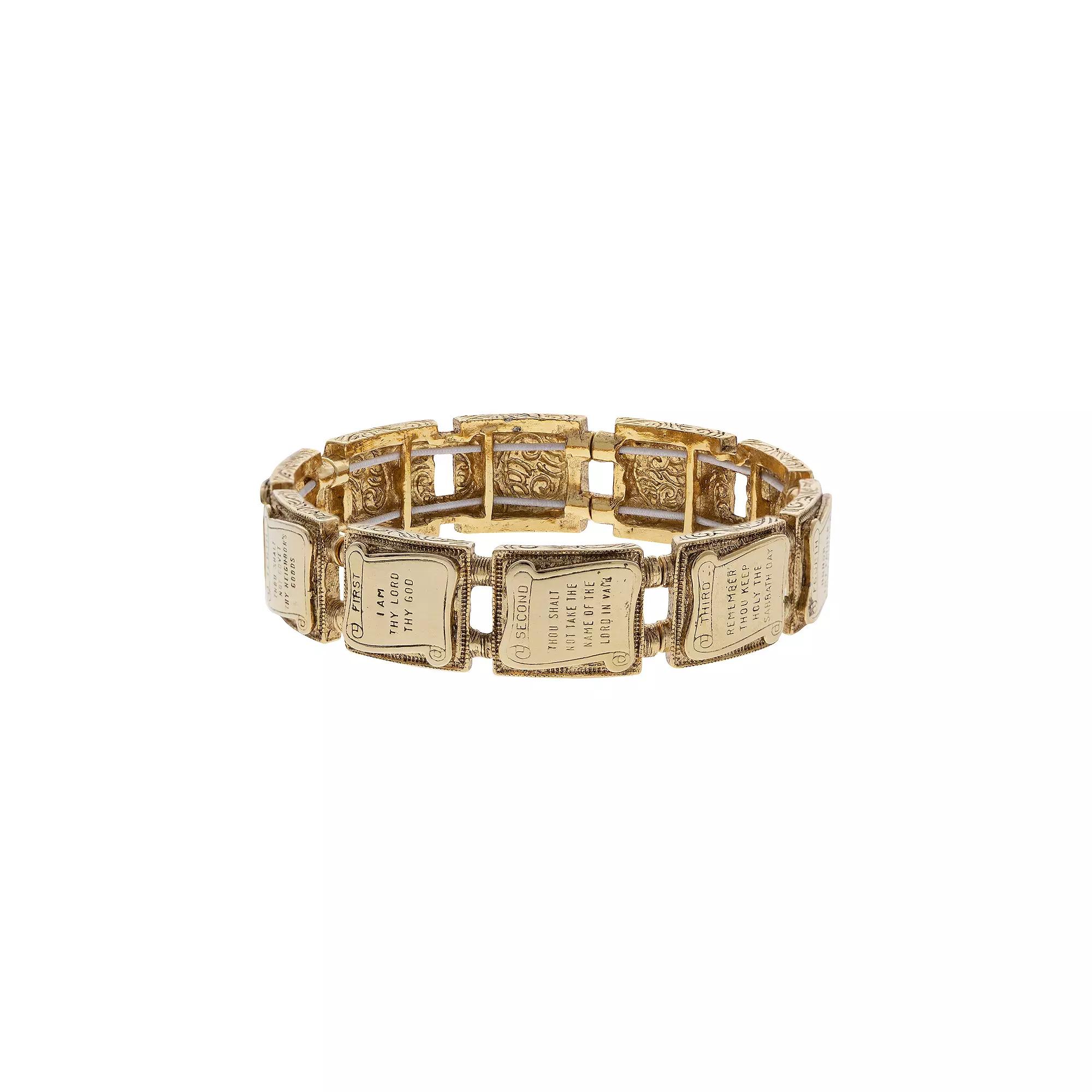 Symbols of Faith Symbols of Faith Ten Commandments Stretch Bracelet, Womens, Silver Product Image