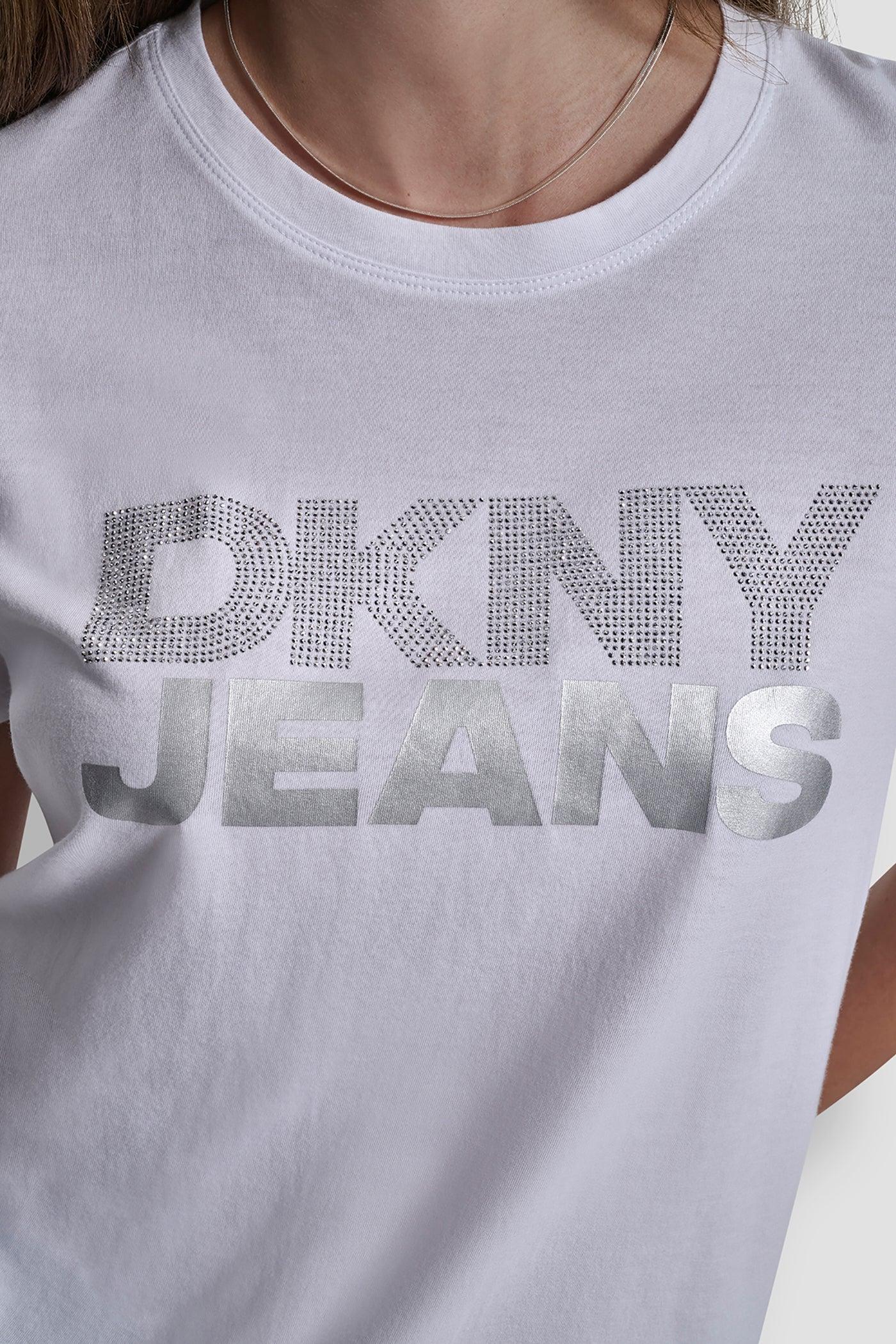 DKNY JEANS STACKED RHINESTONE TEE Product Image