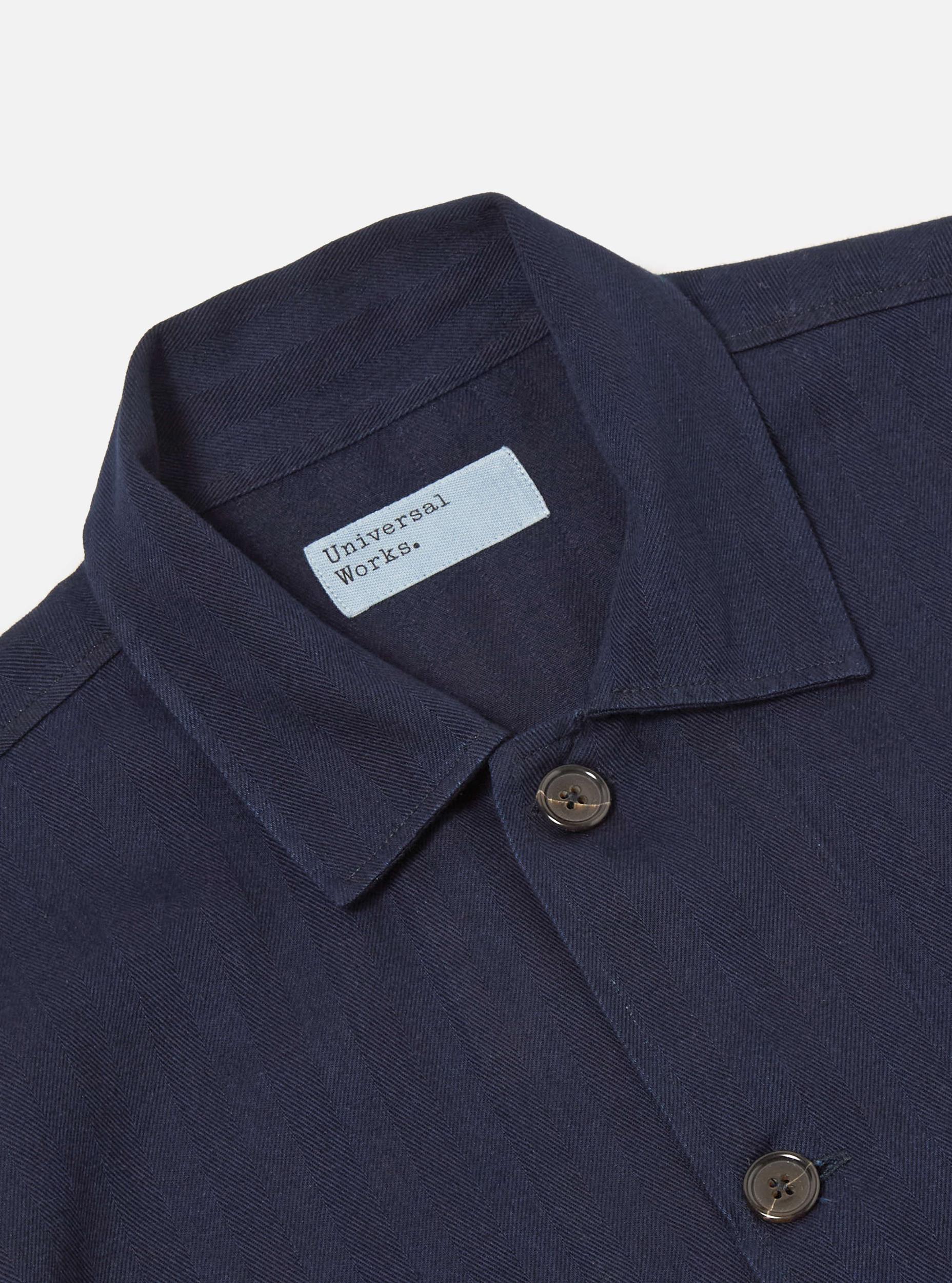 Indigo Herringbone Denim Bakers Overshirt Product Image