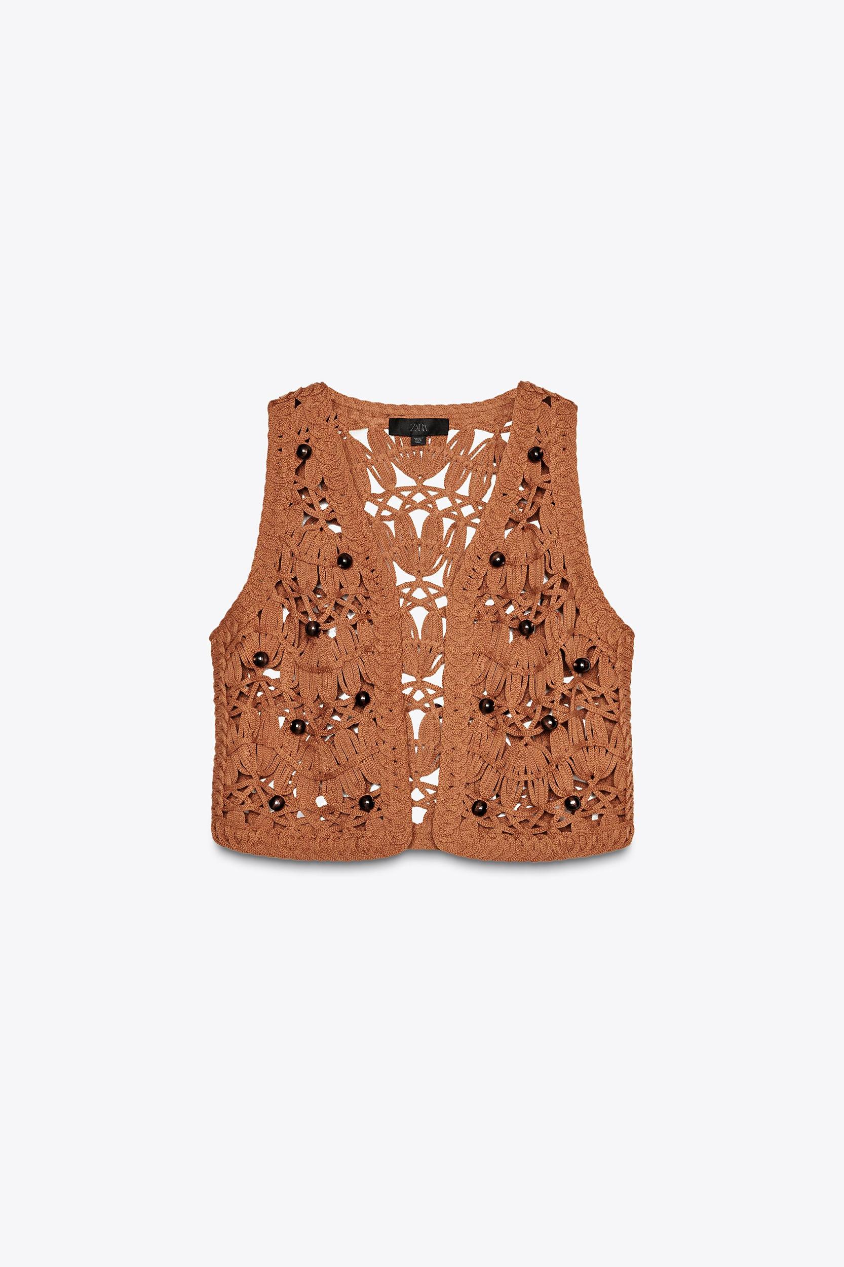 BEADED KNIT VEST Product Image
