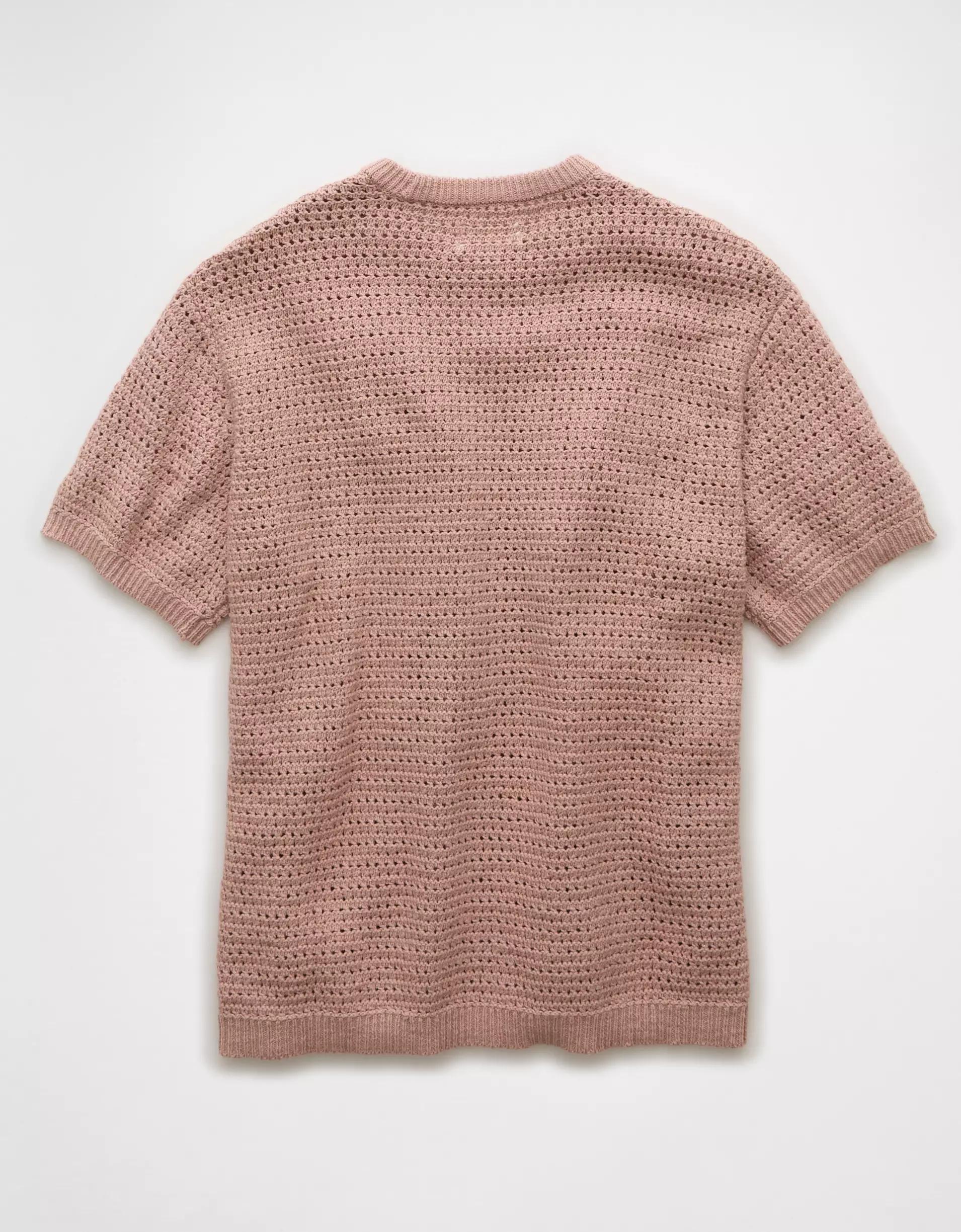 AE Open Knit Sweater T-Shirt Product Image