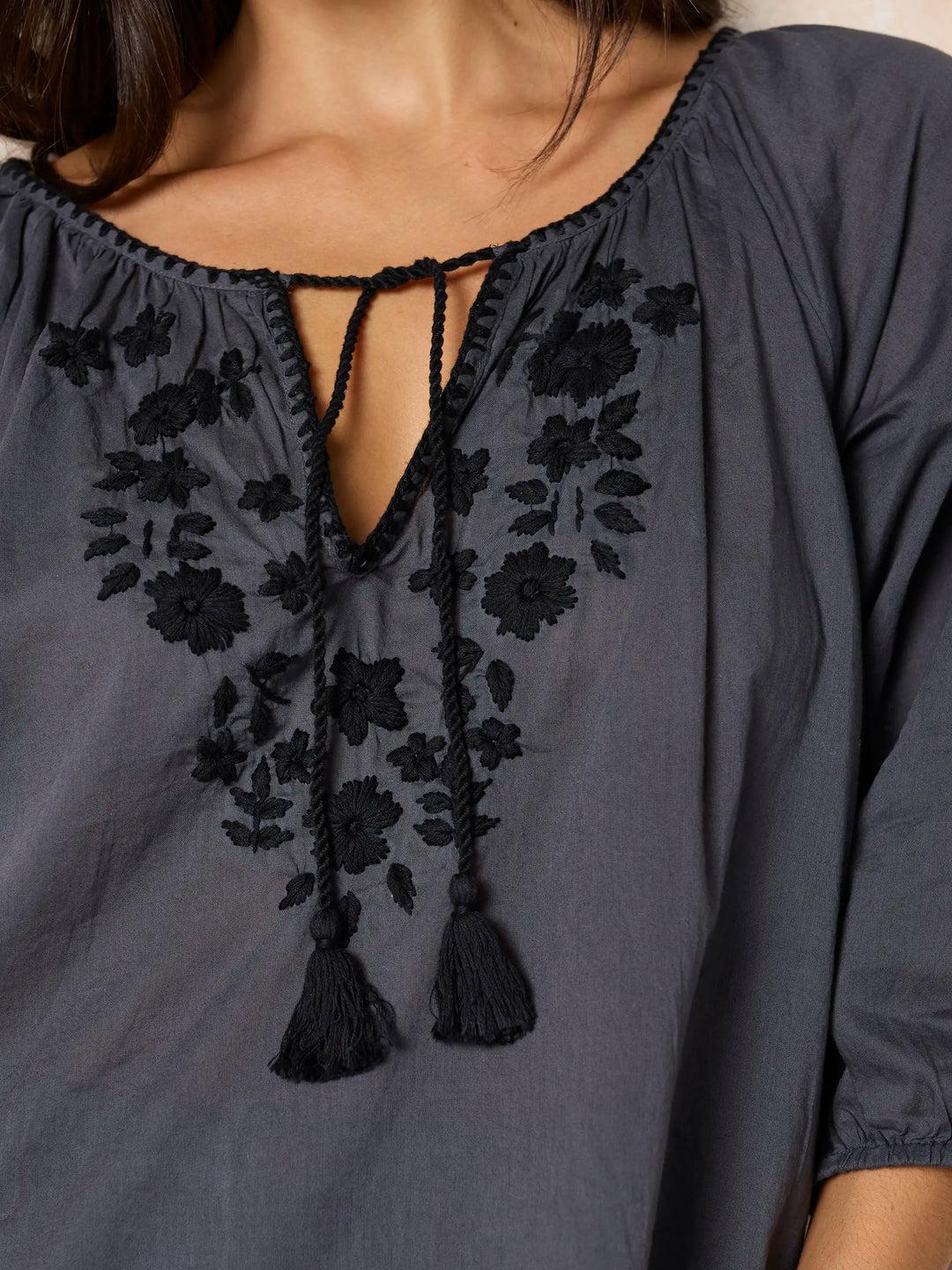 Christy Embroidered Cotton Blouse Product Image