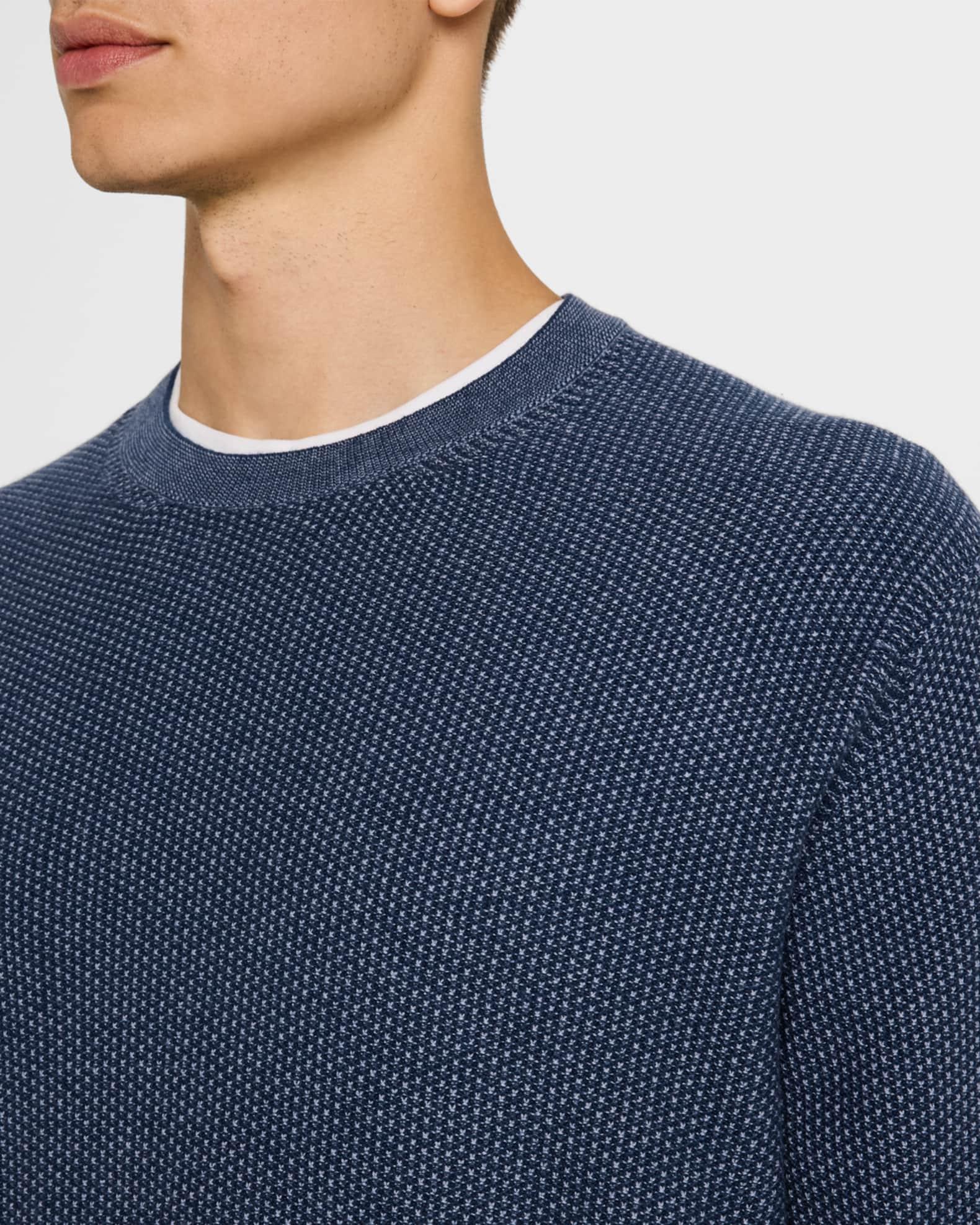 Mens Geo Jacquard Long-Sleeve Crewneck Sweater Product Image