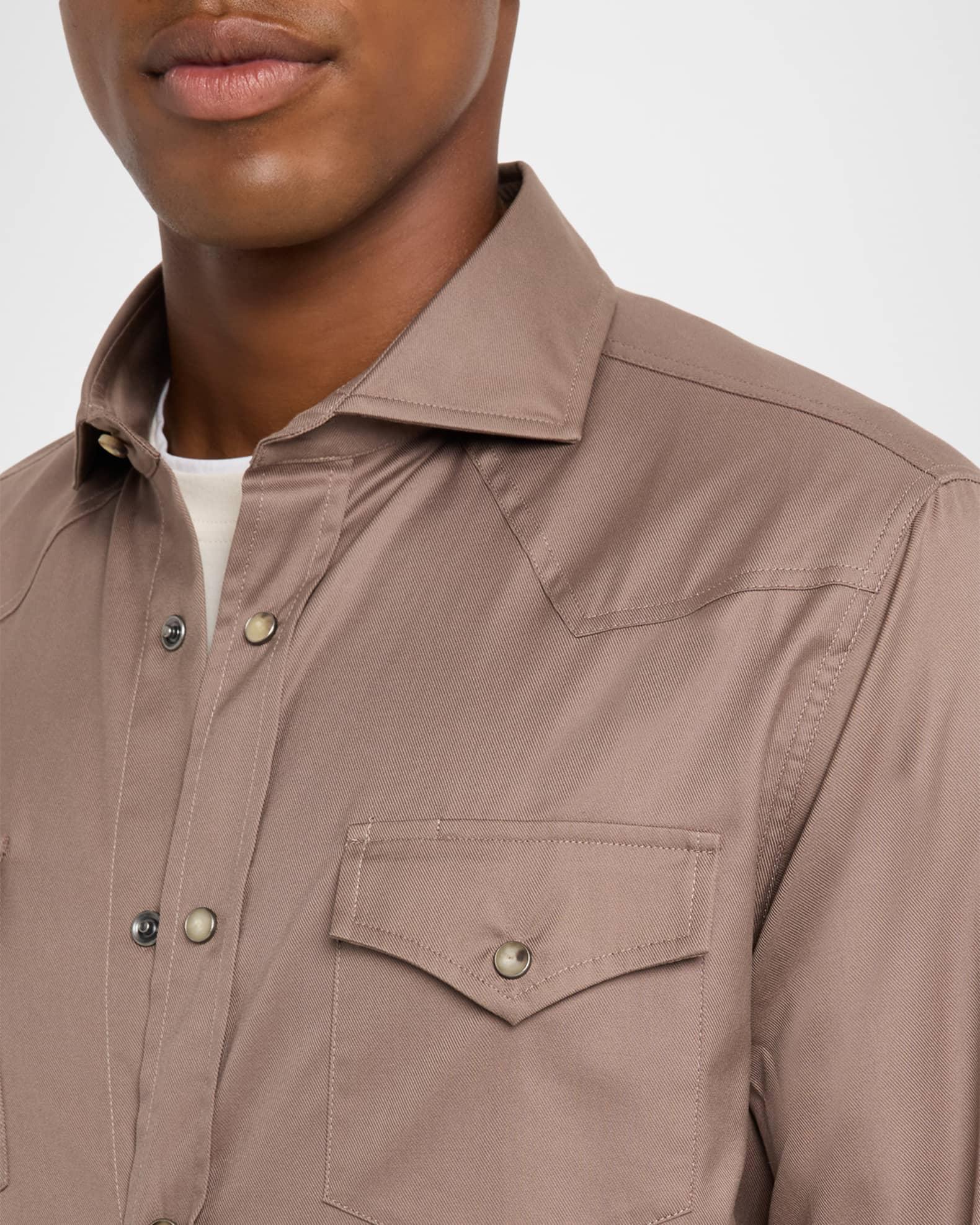 Men's Piece-Dyed Cotton Western Shirt Product Image