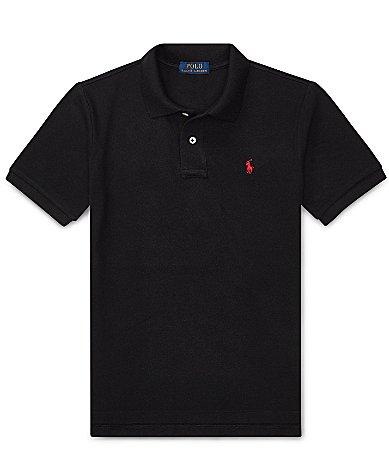 Boys Short-Sleeve Logo Embroidery Polo Shirt, Size S-XL Product Image