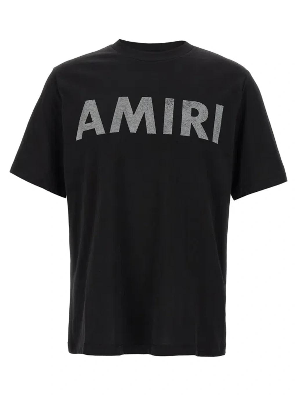 AMIRI Black Cotton T-shirt With Bold Logo Statement Product Image