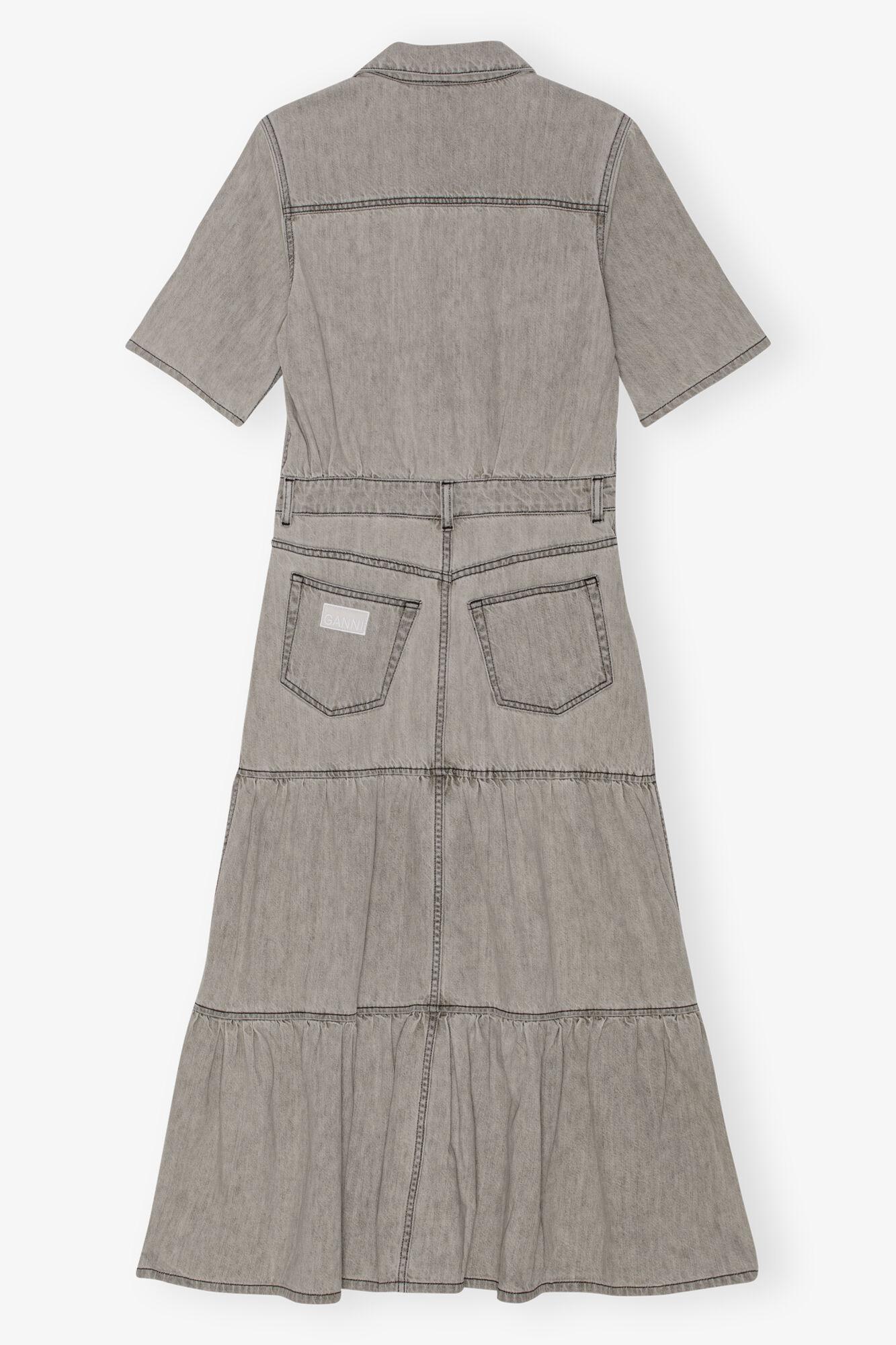 Grey Future Long Denim Dress Product Image