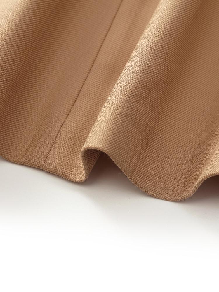 Worsted Wool Lapel Women Trench Coat With Belt Product Image