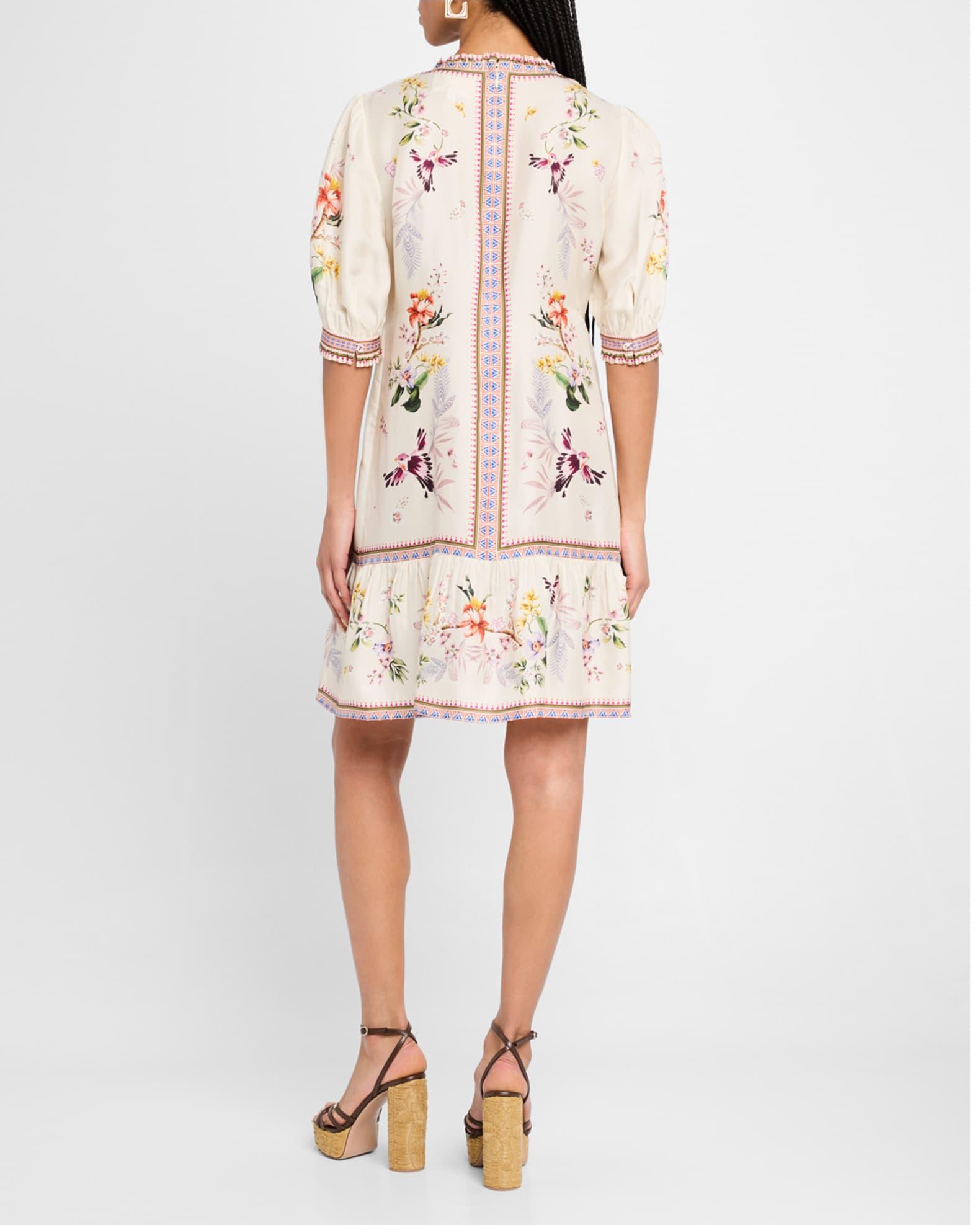 Loren Floral-Print Flounce Mini Dress Product Image