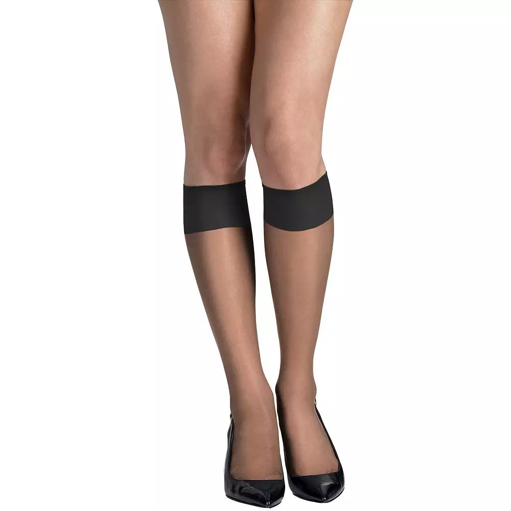 Hanes® 2-pk. Silk Reflections Silky Sheer Knee-High Pantyhose, Women's, Little Color Product Image