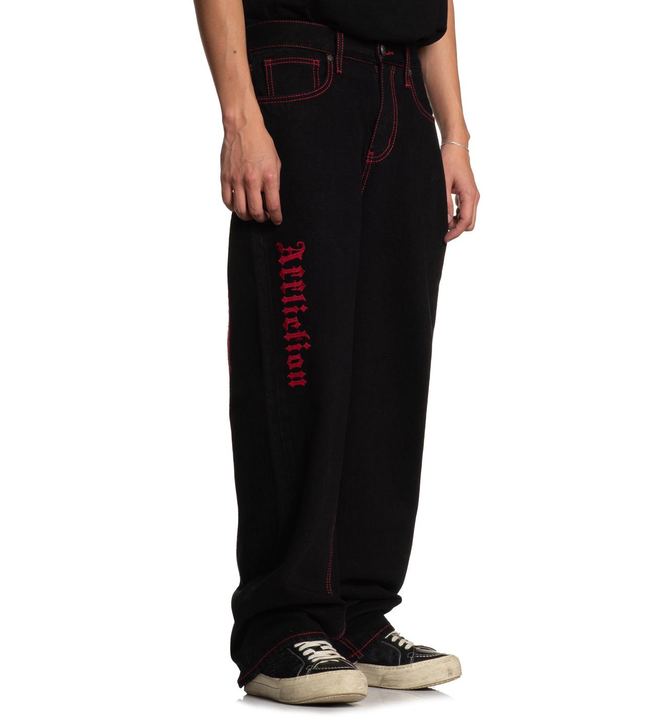 Wide Leg Wings Jeans Male Product Image