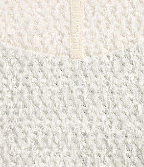 L.L.Bean Solid Ridge Knit Texture Stand Collar Oversize Fit Half Zip Pullover Product Image