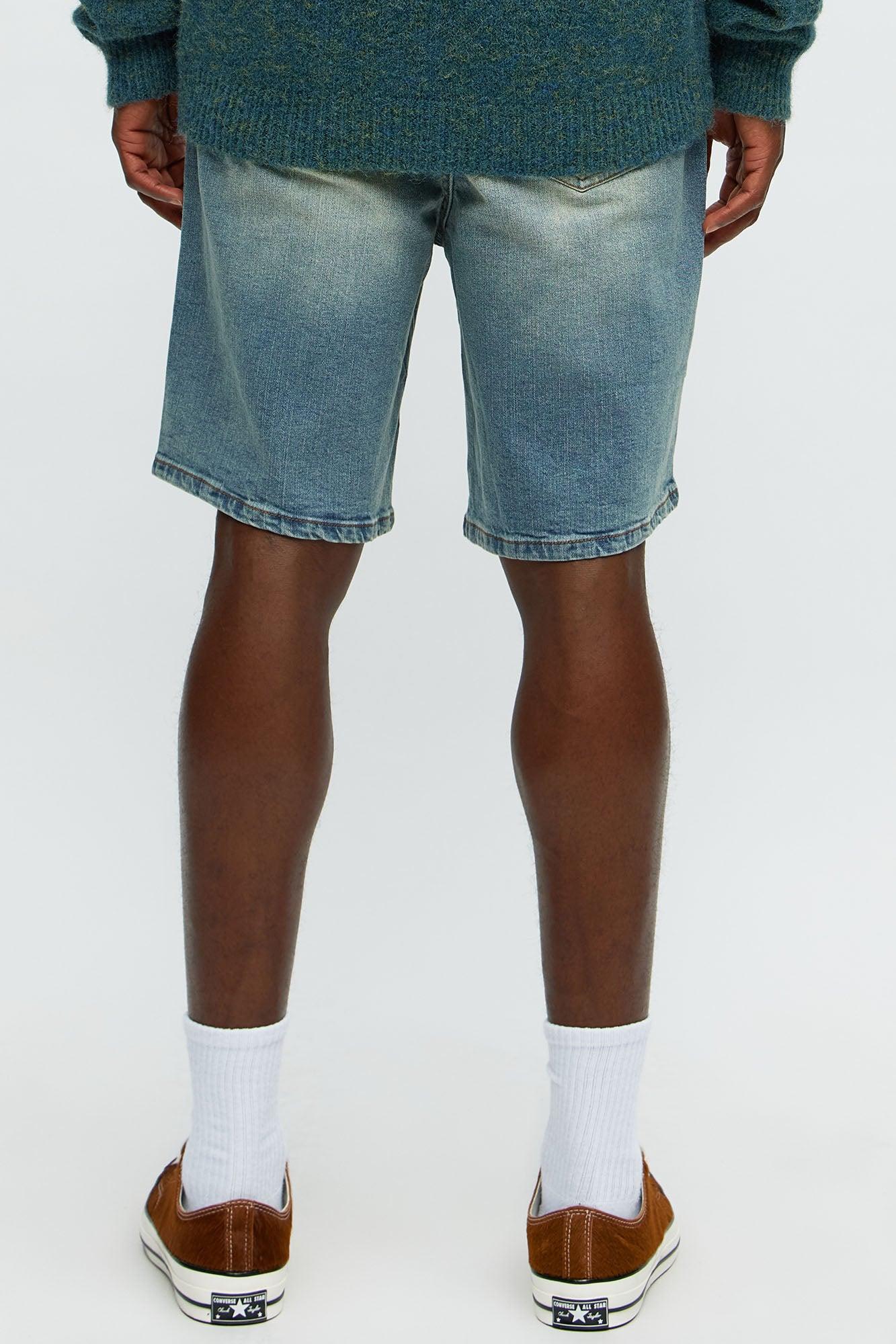 Mike Relaxed Denim Shorts - Medium Wash Product Image