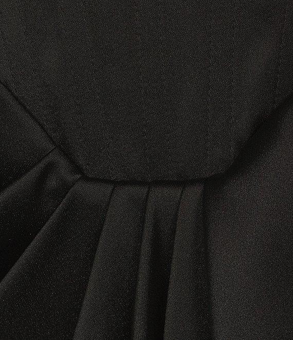 Gianni Bini Daphne Satin Ruched Straight Neck Sleeveless Asymmetrical Hem Sheath Dress Product Image