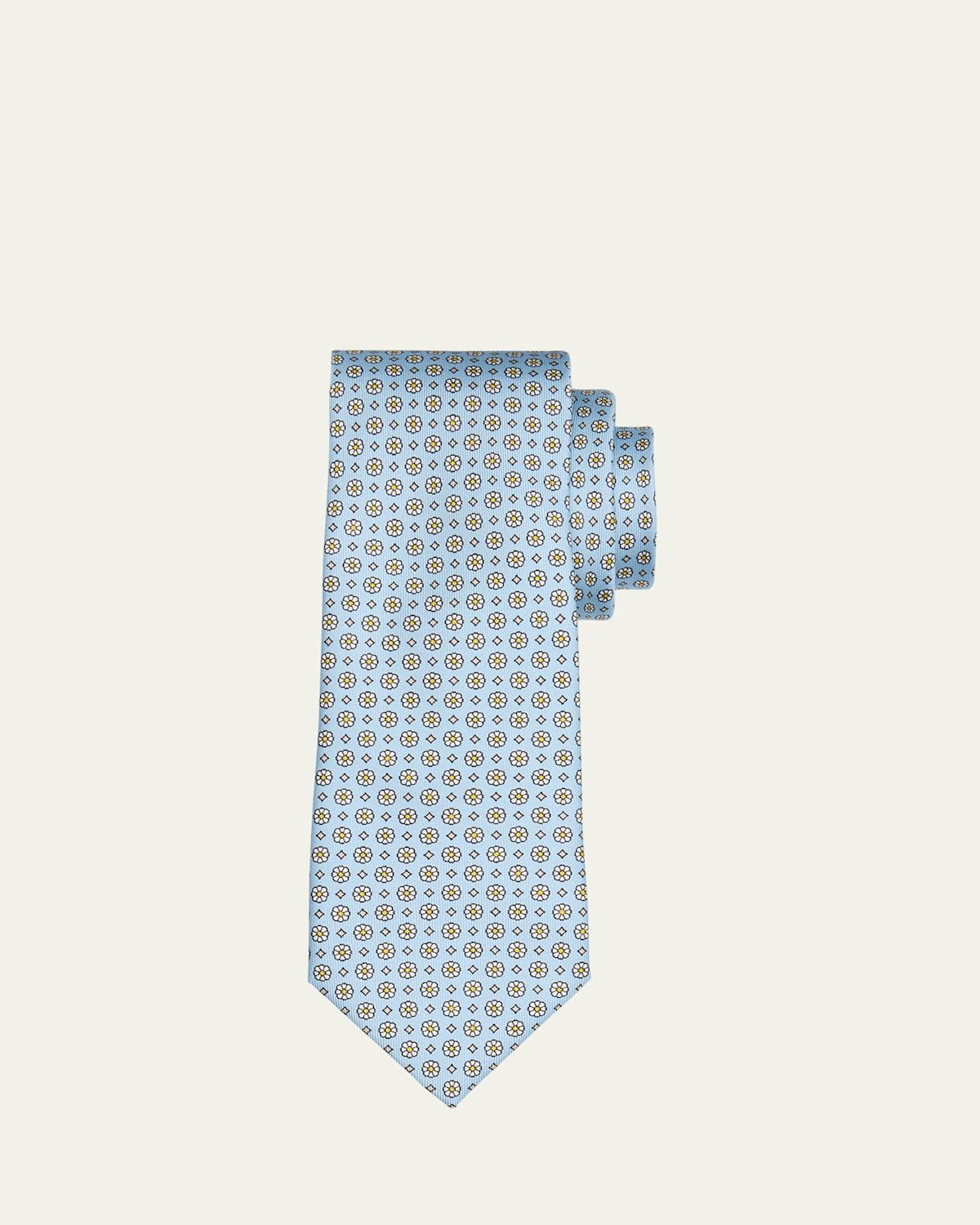 Mens Micro-Floral Silk Tie Product Image