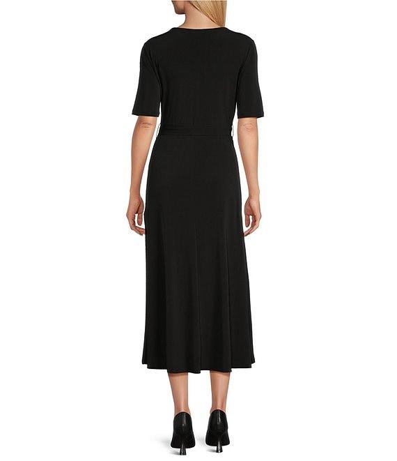 Preston & York Sydney V-Neck Short Sleeve Tie Waist Midi Dress Product Image