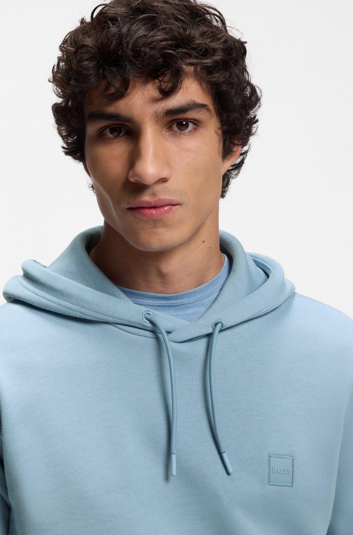 Logo-patch hoodie in cotton terry Product Image
