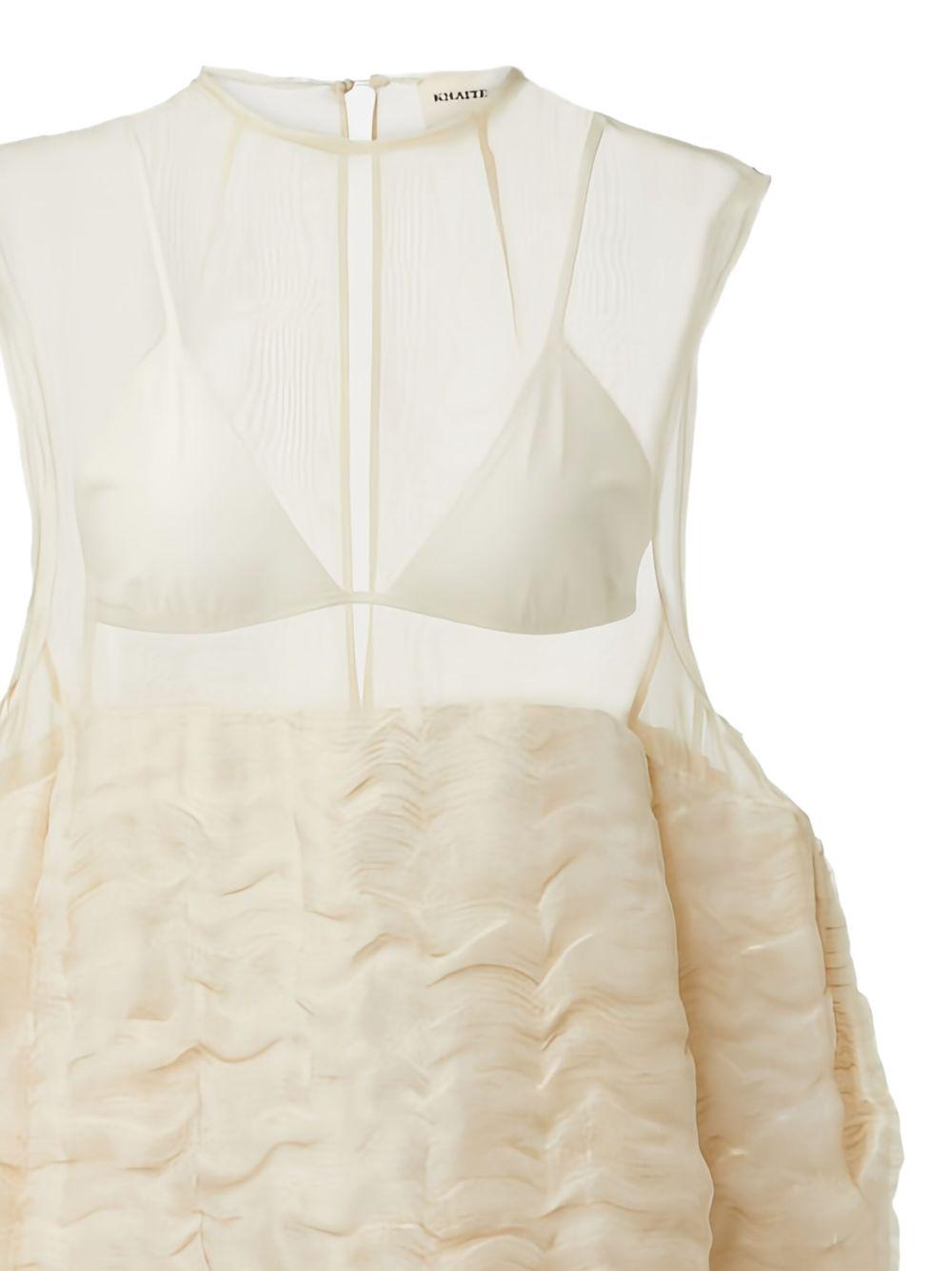 KHAITE Blair Linen And Silk-blend Minidress In White Product Image