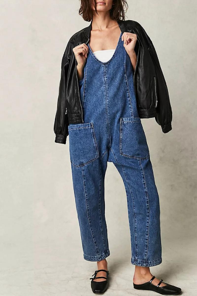Denim U back Jumpsuit Product Image