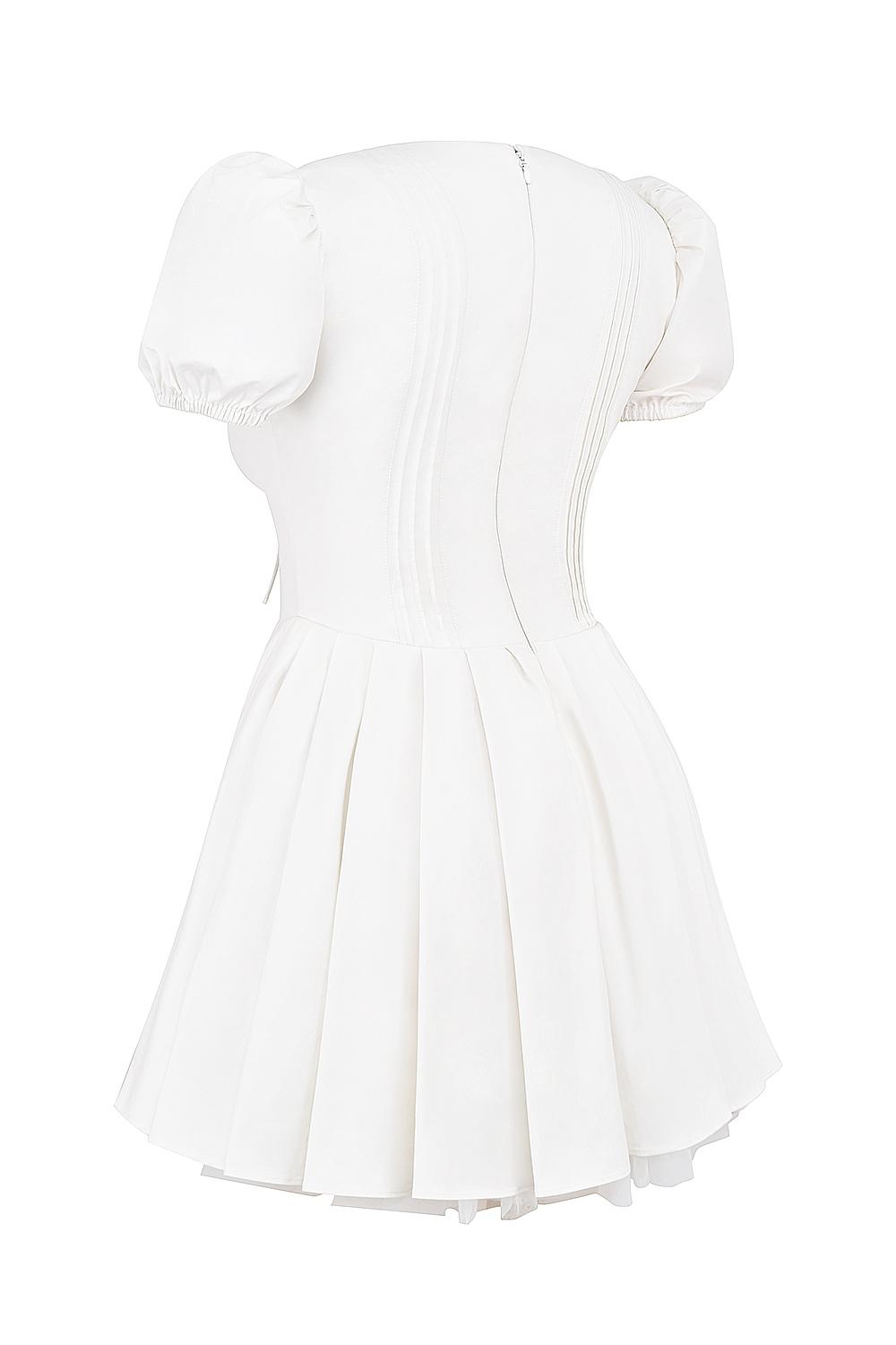 Imani  white pleated cotton mini dress - sale Product Image