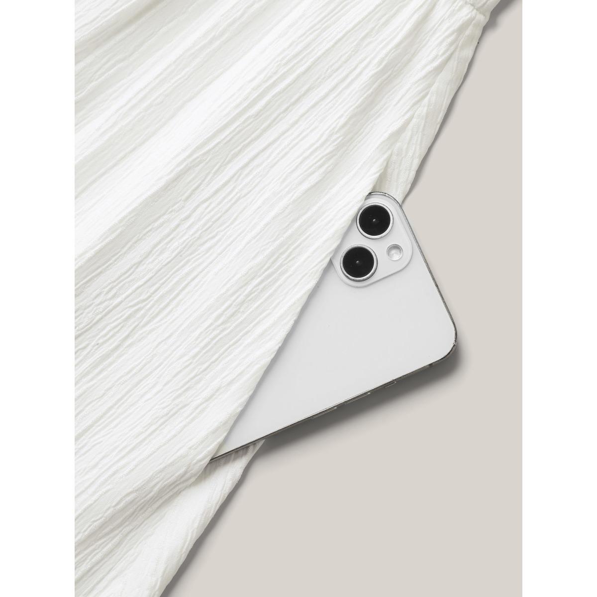 Plus Size Neck Cut-Out Pockets A-Line Midi Dress WhiteSmoke Women Boho Woven ribbon&lace trim Round Neck Sleeveless Curvy BloomChic 18-20/2X Product Image