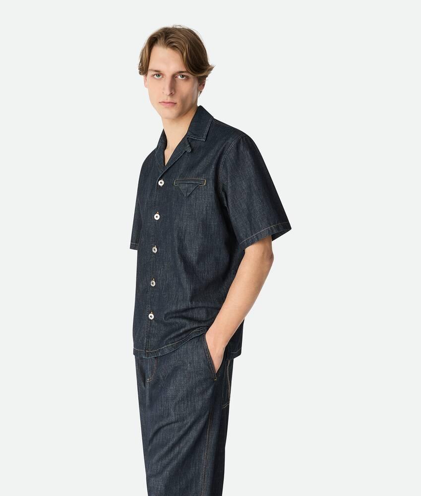 Men's Rinsed Indigo Straight Denim Shirt in Indigo Product Image
