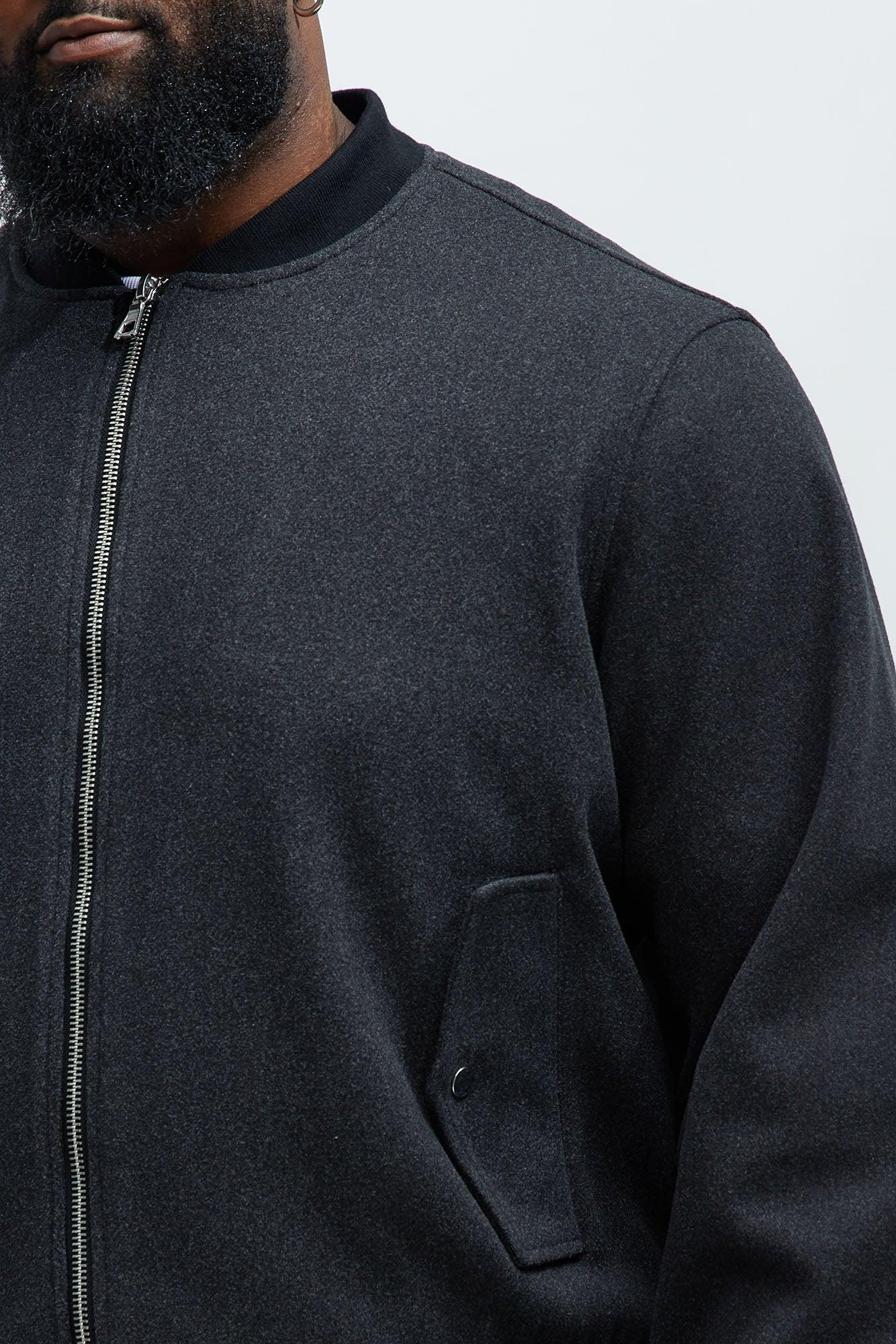 Avery Textured Bomber Jacket - Black Product Image